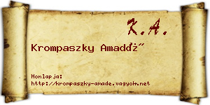 Krompaszky Amadé névjegykártya